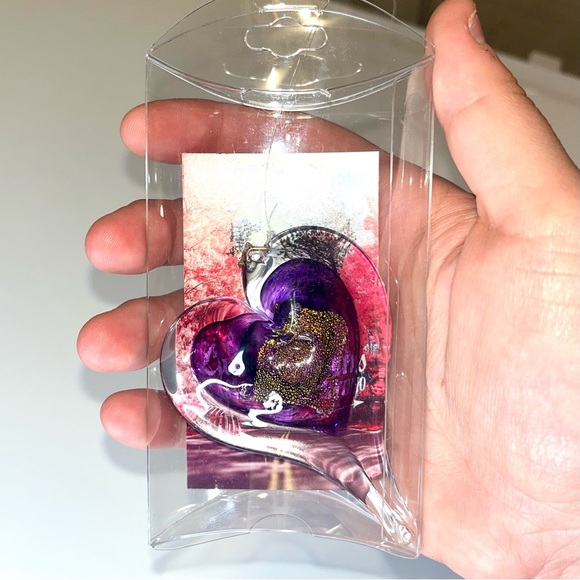 Blown Glass Heart Suncatcher Ornament - Picture 4 of 8
